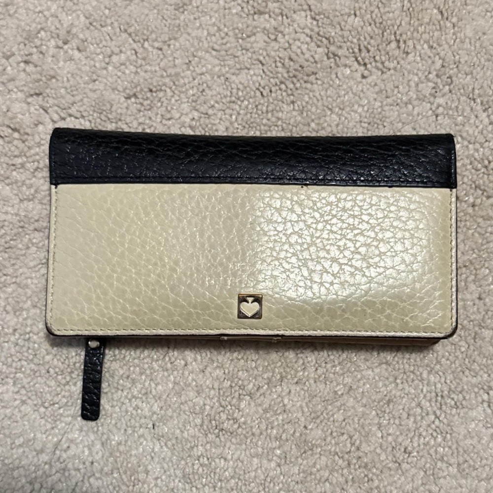 Kate Spade Black and Cream Leather Wallet